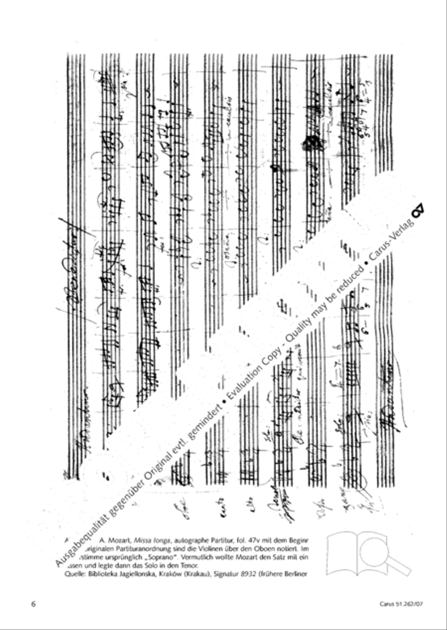 Missa longa in C major (Missa longa in C) 4-Part scores gallery preview page 7