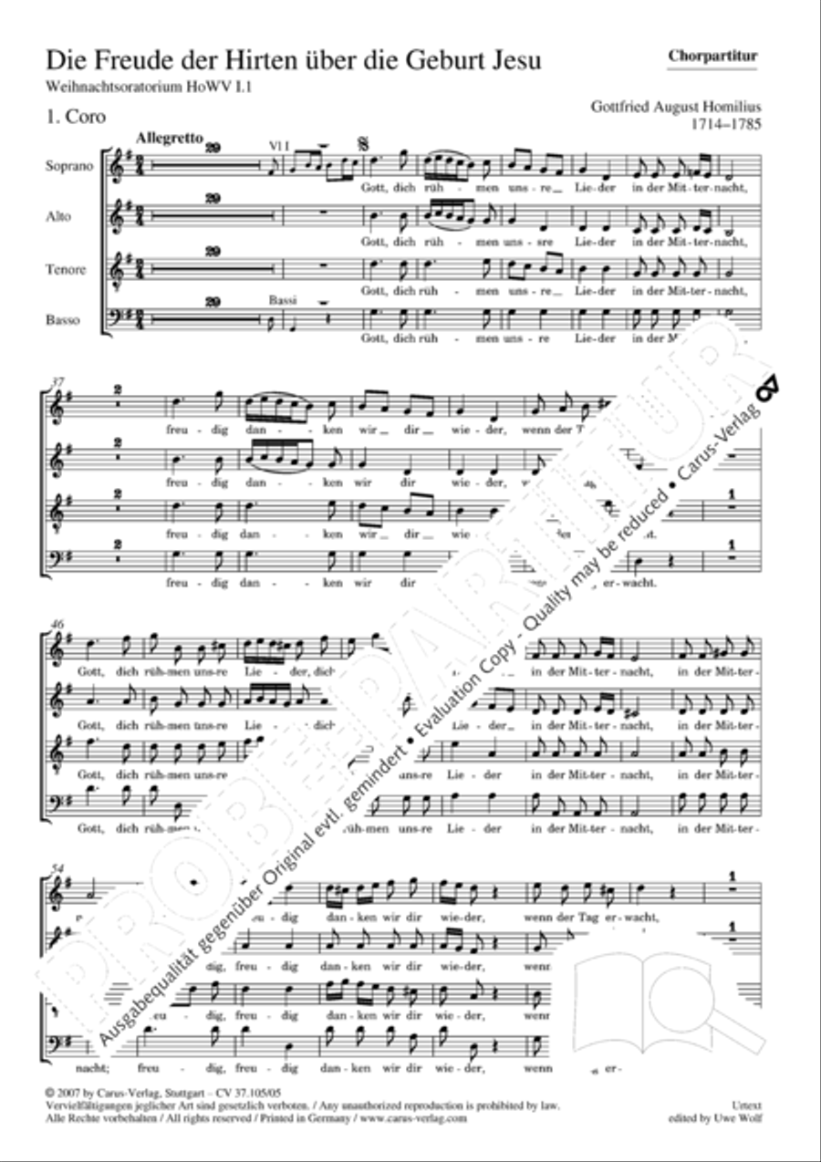 Die Freude der Hirten uber die Geburt Jesu 4-Part scores gallery preview page 2