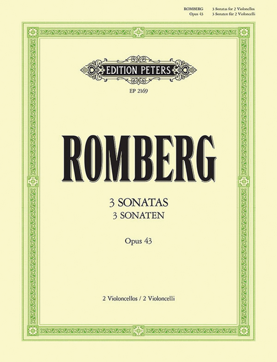 3 Sonatas for 2 Cellos Op. 43 Cello scores gallery preview page 1