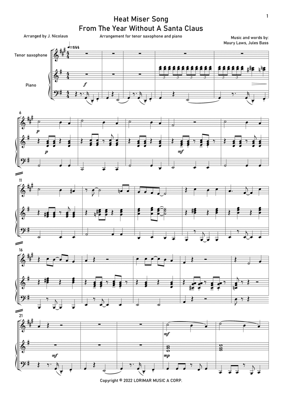 Heat Miser Heat Miser Tenor Saxophone scores gallery preview page 1