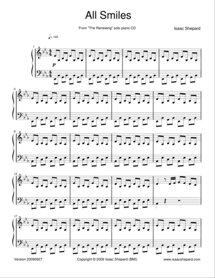 All Smiles Piano Solo scores gallery preview page 1