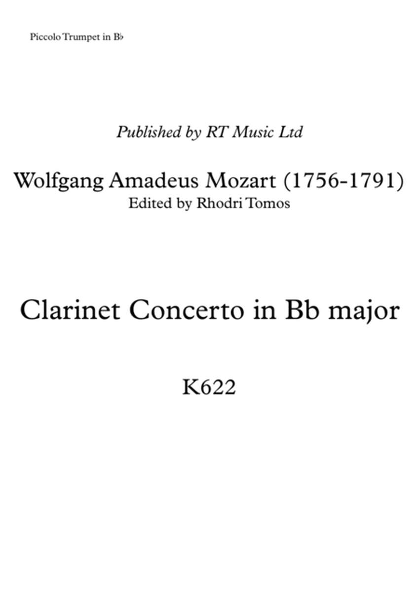 Mozart K622 - Clarinet Concerto in Bb - solo parts trumpet, cornet & clarinet