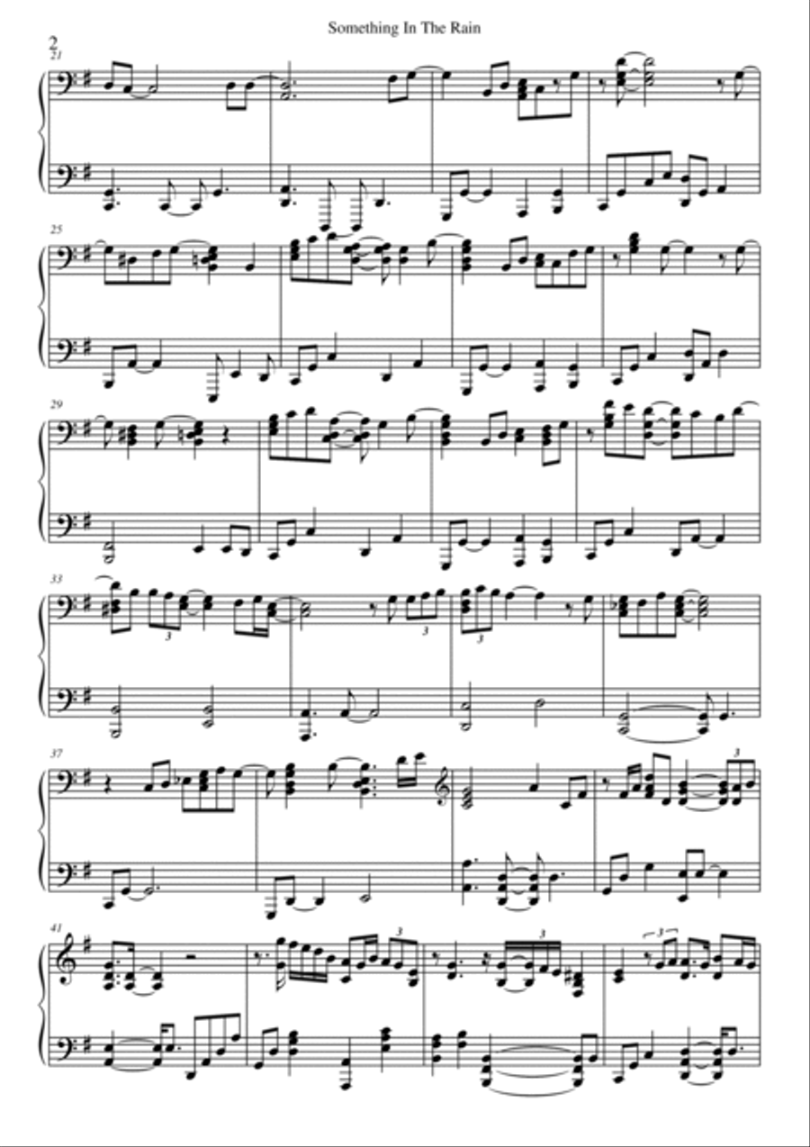 Something In The Rain Piano Solo scores gallery preview page 2