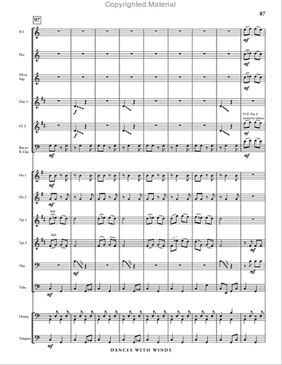 Dances with Winds Dances with Winds Concert Band scores gallery preview page 93