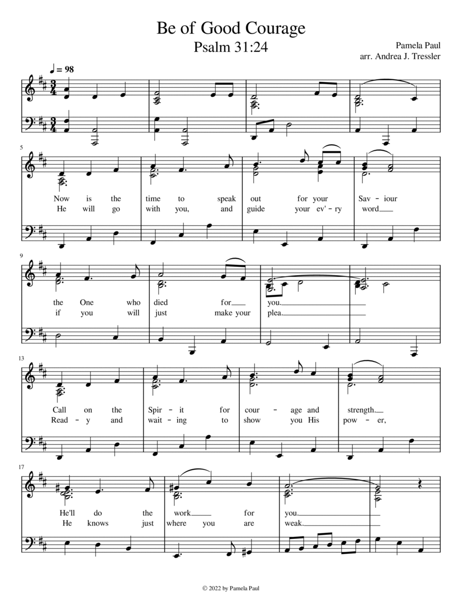 Be of Good Courage (Psalm 31:24) Voice scores gallery preview page 1