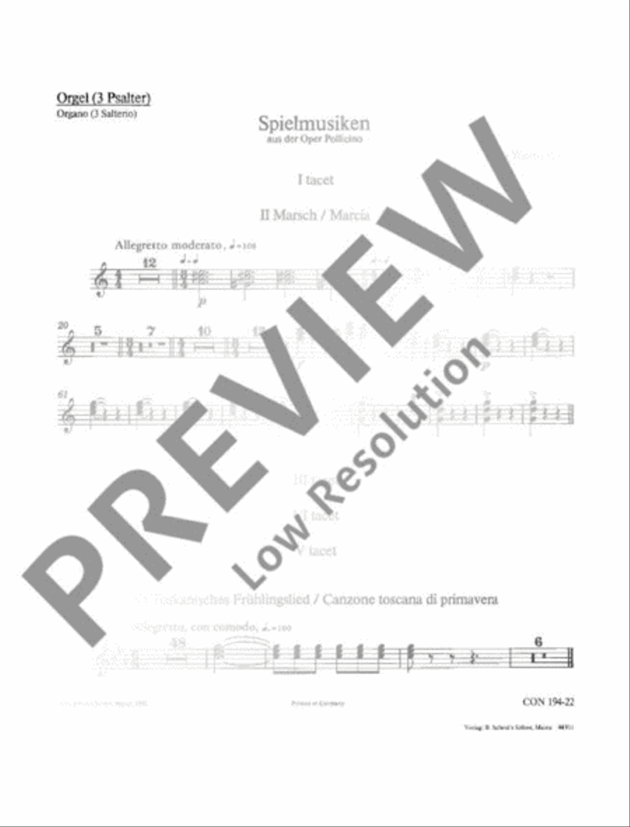 Pollicino Spielmusiken Organ scores gallery preview page 2