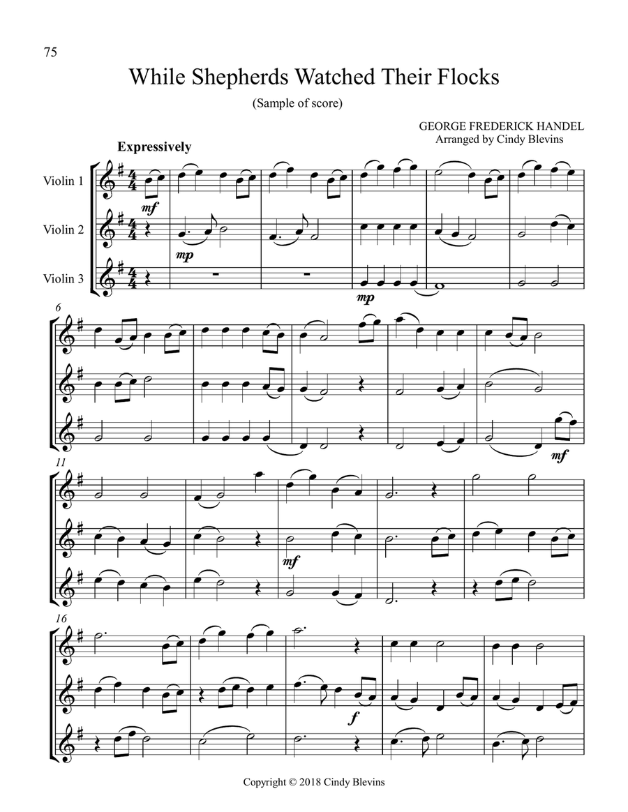 Violin Trios for Christmas, Vol. I (12 Arrangements) String Trio scores gallery preview page 5
