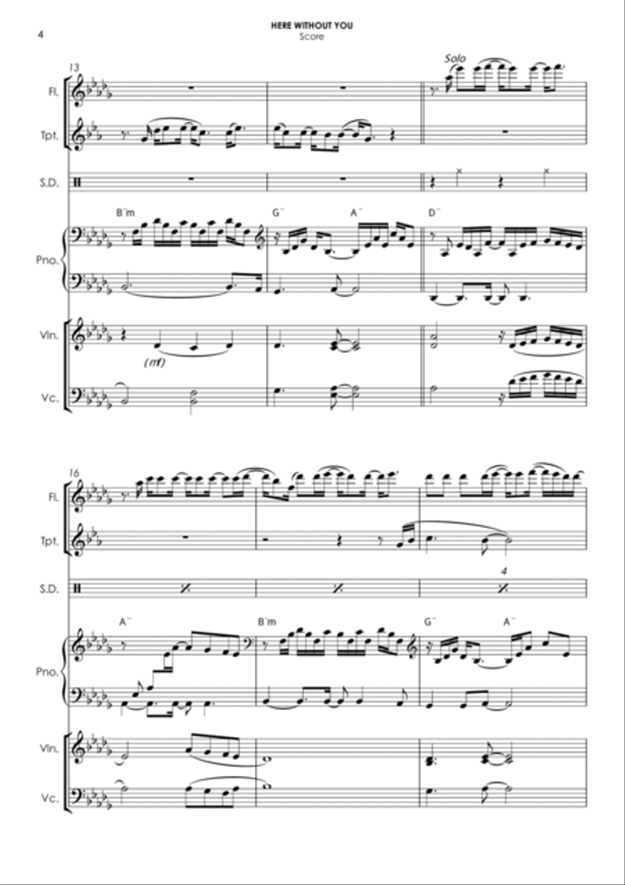 Here Without You Small Ensemble scores gallery preview page 4