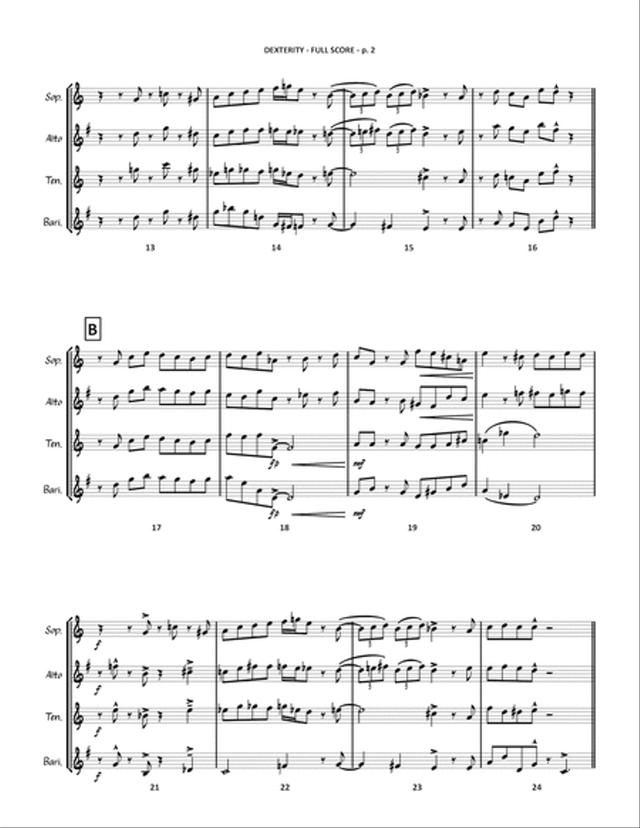 Dexterity Saxophone Quartet scores gallery preview page 3