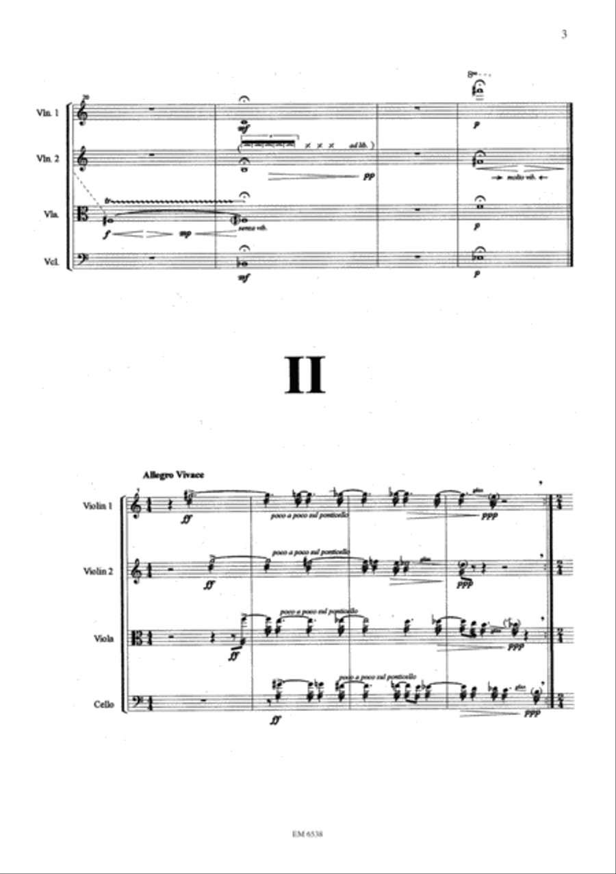 Silent Spaces for String Quartet String Quartet scores gallery preview page 3