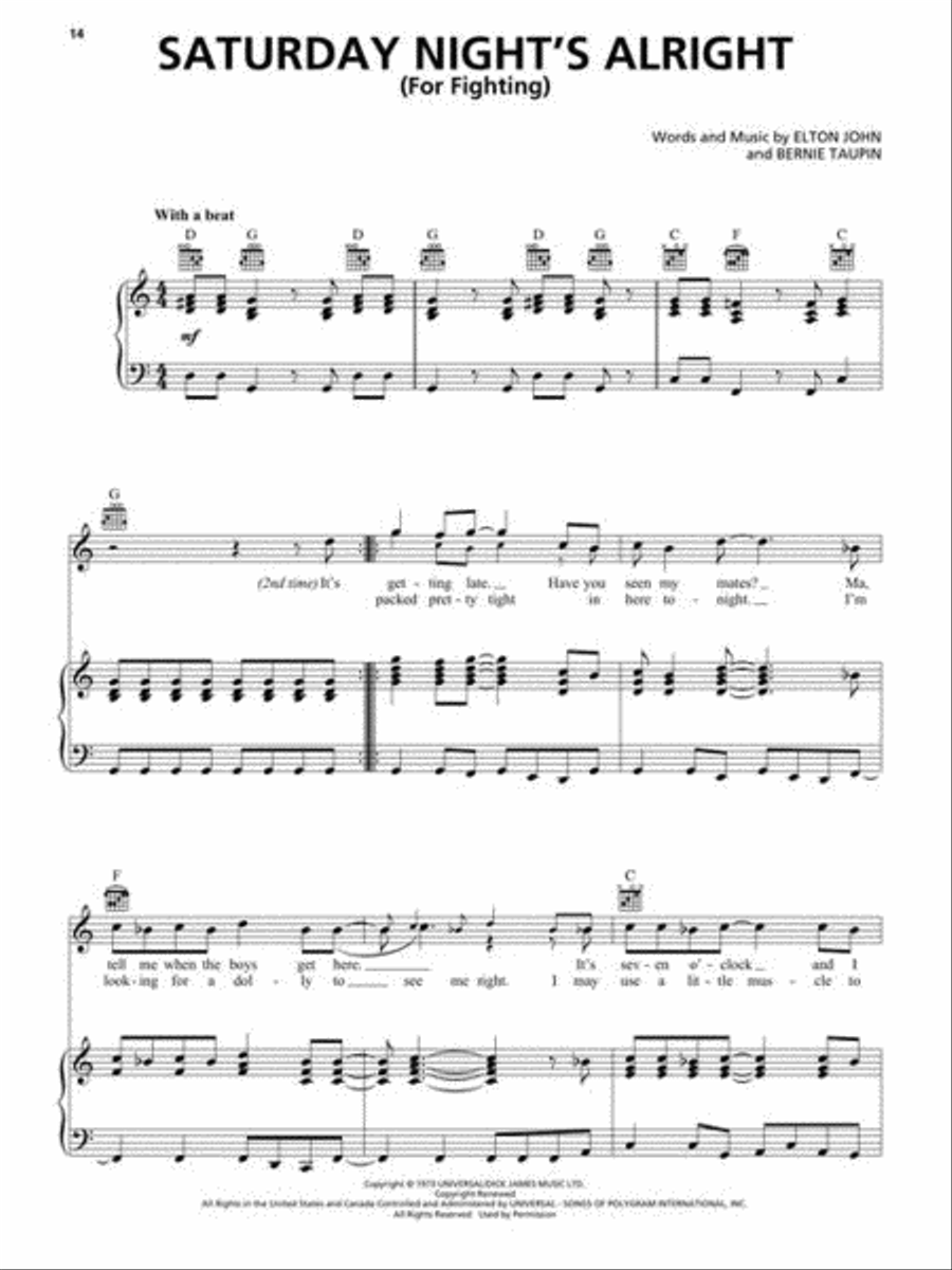 Rocketman Piano, Vocal, Guitar scores gallery preview page 7