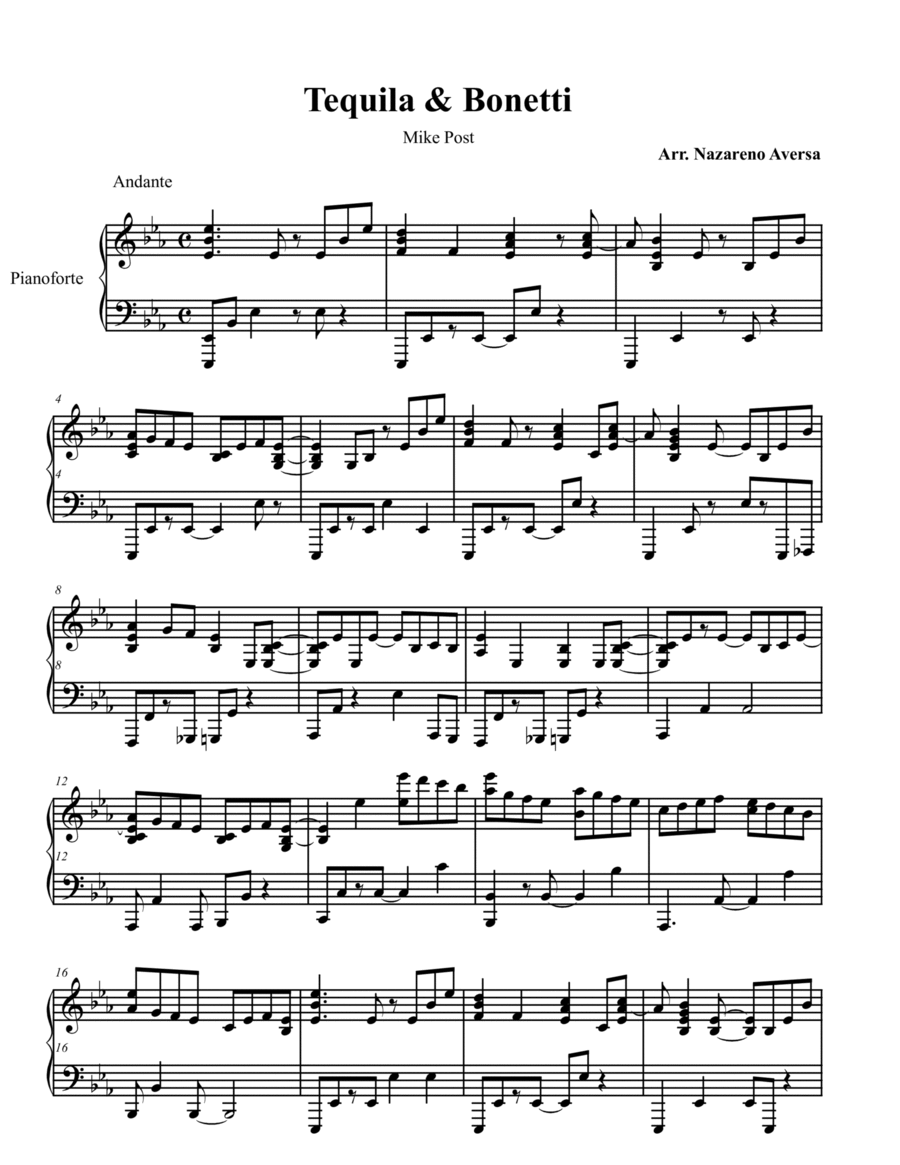 Tequila & Bonetti Piano Solo scores gallery preview page 1