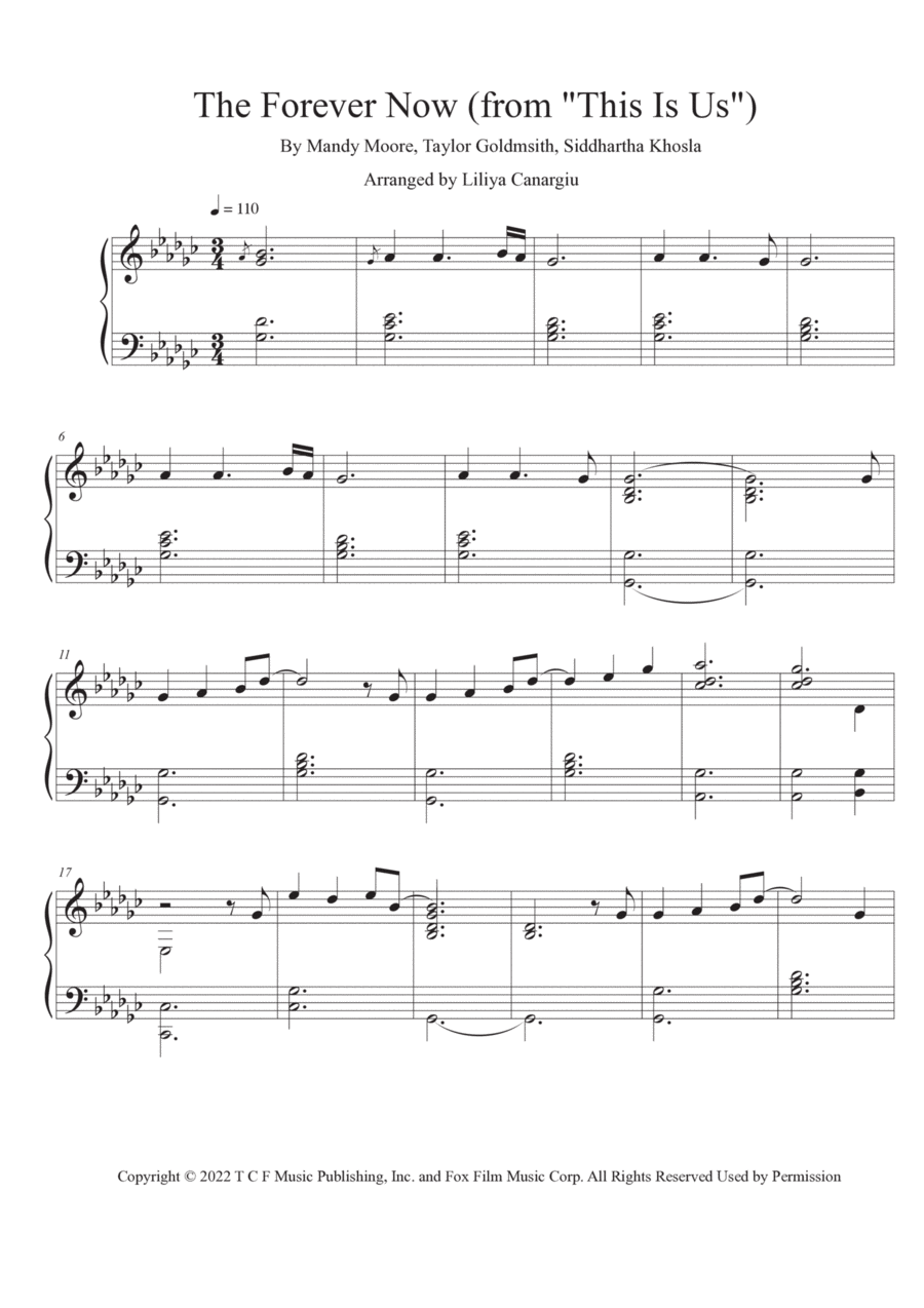 The Forever Now Easy Piano scores gallery preview page 1