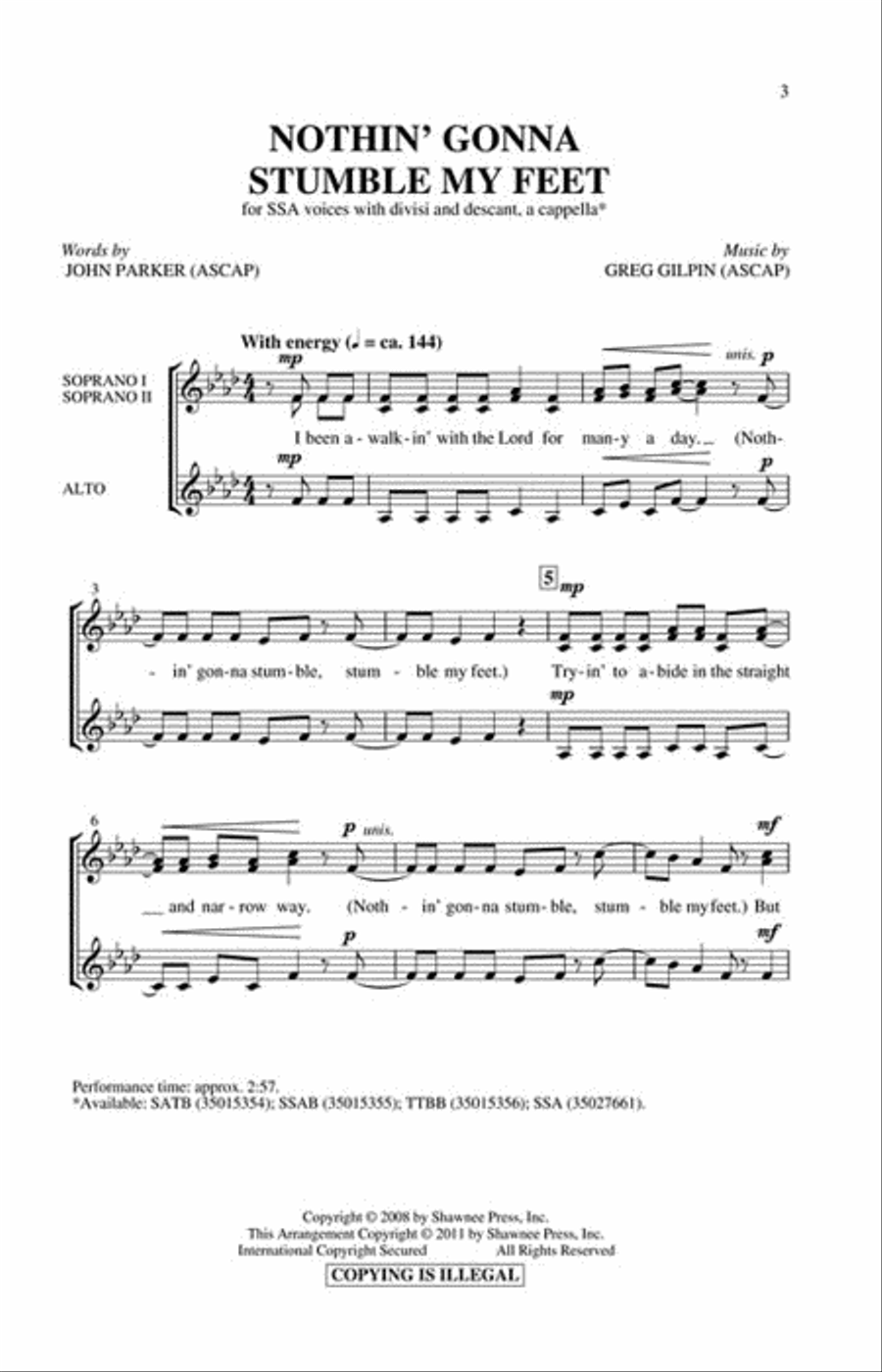 Nothin' Gonna Stumble My Feet SSA scores gallery preview page 2