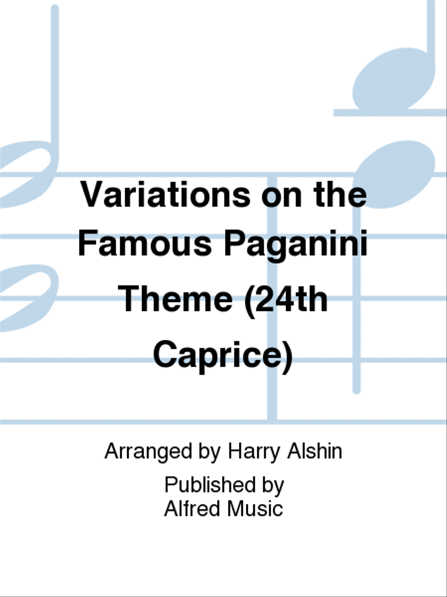 Variations on the Famous Paganini Theme (24th Caprice) by Nicolo Paganini String Orchestra - Sheet Music