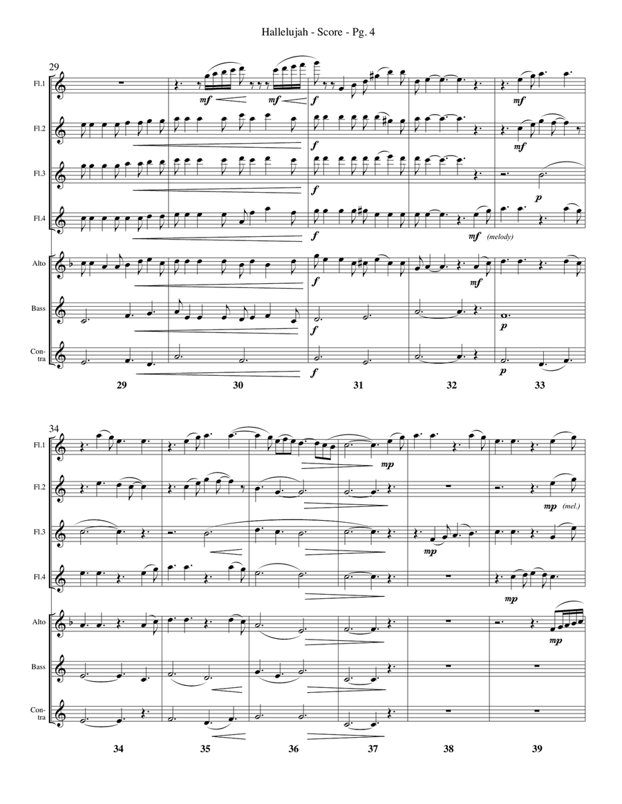 Hallelujah Woodwind Ensemble scores gallery preview page 4