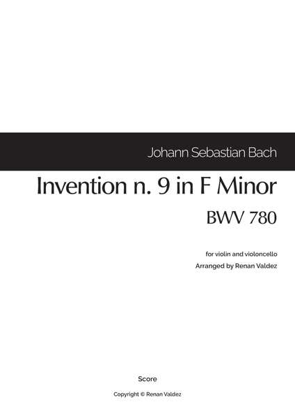 Invention n. 9 in F Minor, BWV 780 (for violin and violoncello) image number null