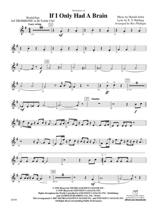 Variations on If I Only Had a Brain (from The Wizard of Oz): (wp) 3rd B-flat Trombone T.C.