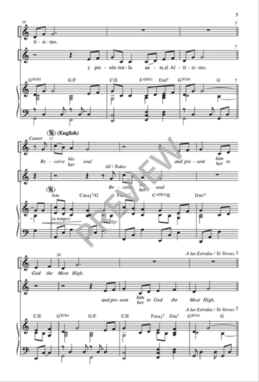 Santos de Dios / Saints of God Unison Choir scores gallery preview page 6