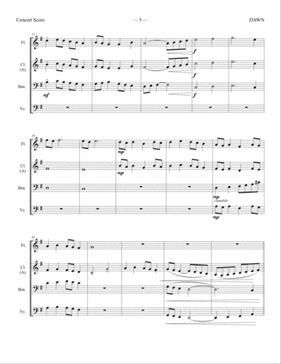 Dawn Dawn Small Ensemble scores gallery preview page 5