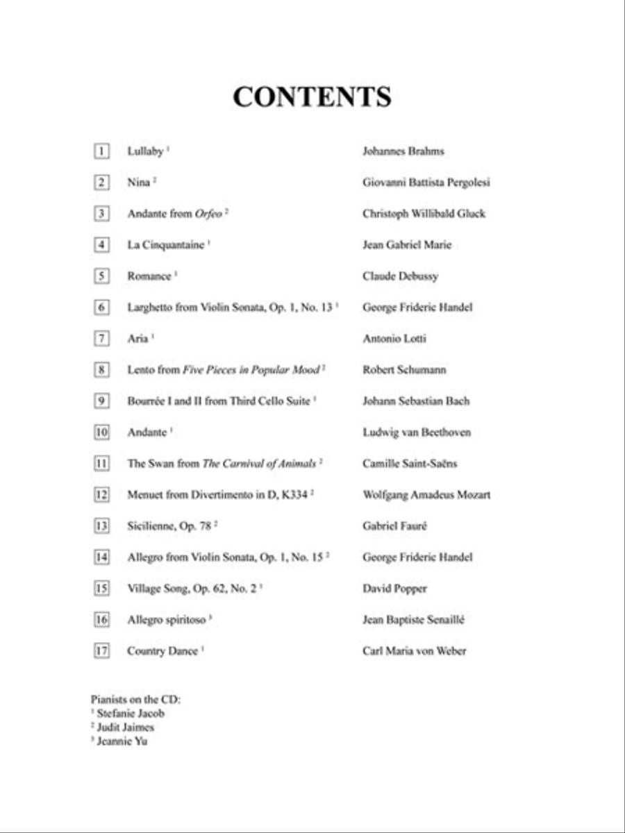Solos for the Cello Player Piano Accompaniment scores gallery preview page 2