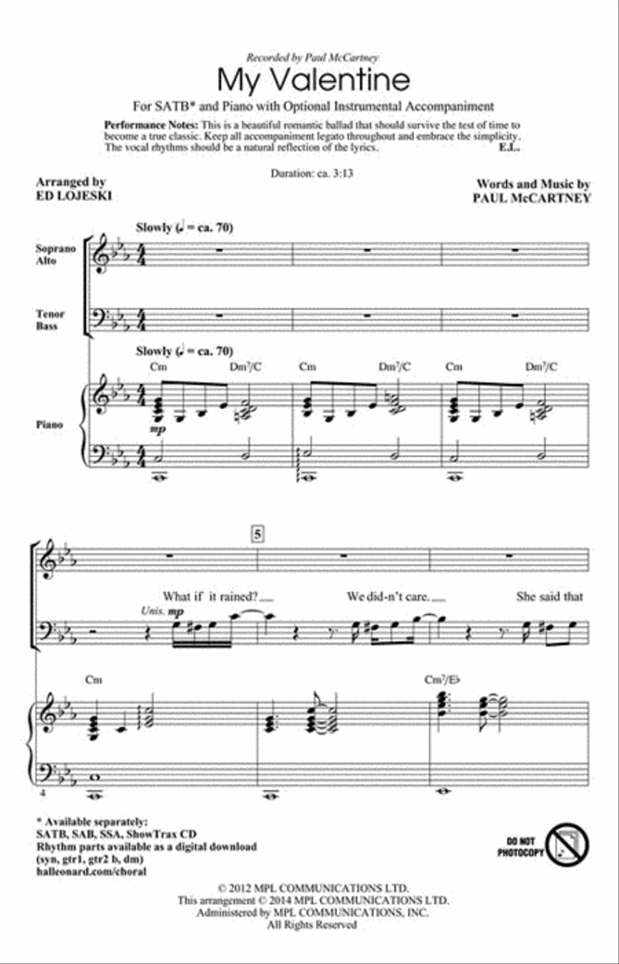 My Valentine My Valentine 4-Part scores gallery preview page 2
