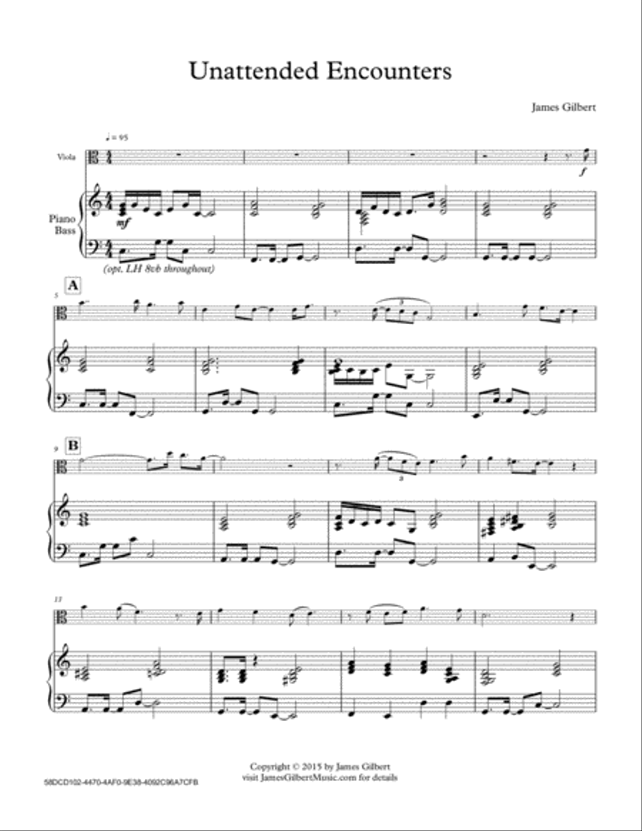 Unattended Encounters Viola scores gallery preview page 1