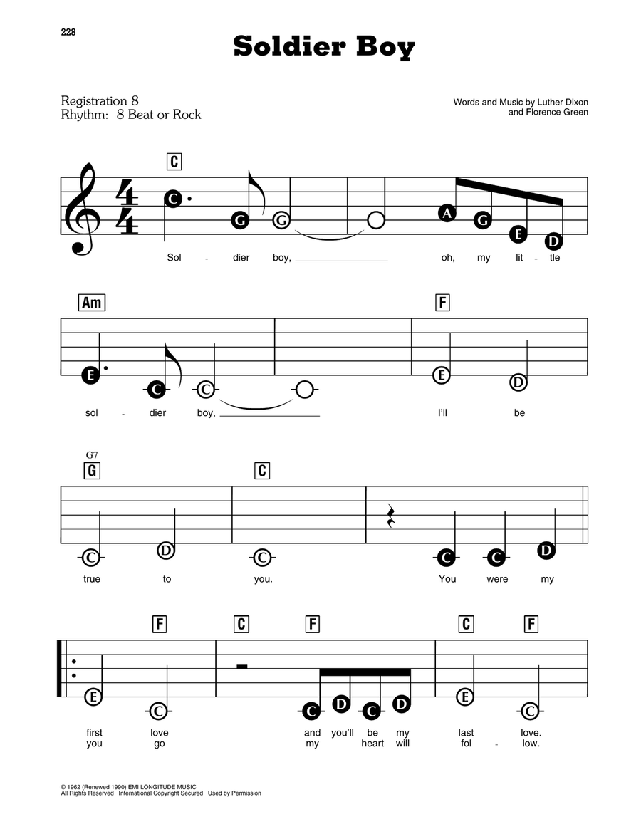 Soldier Boy Electronic Keyboard scores gallery preview page 1