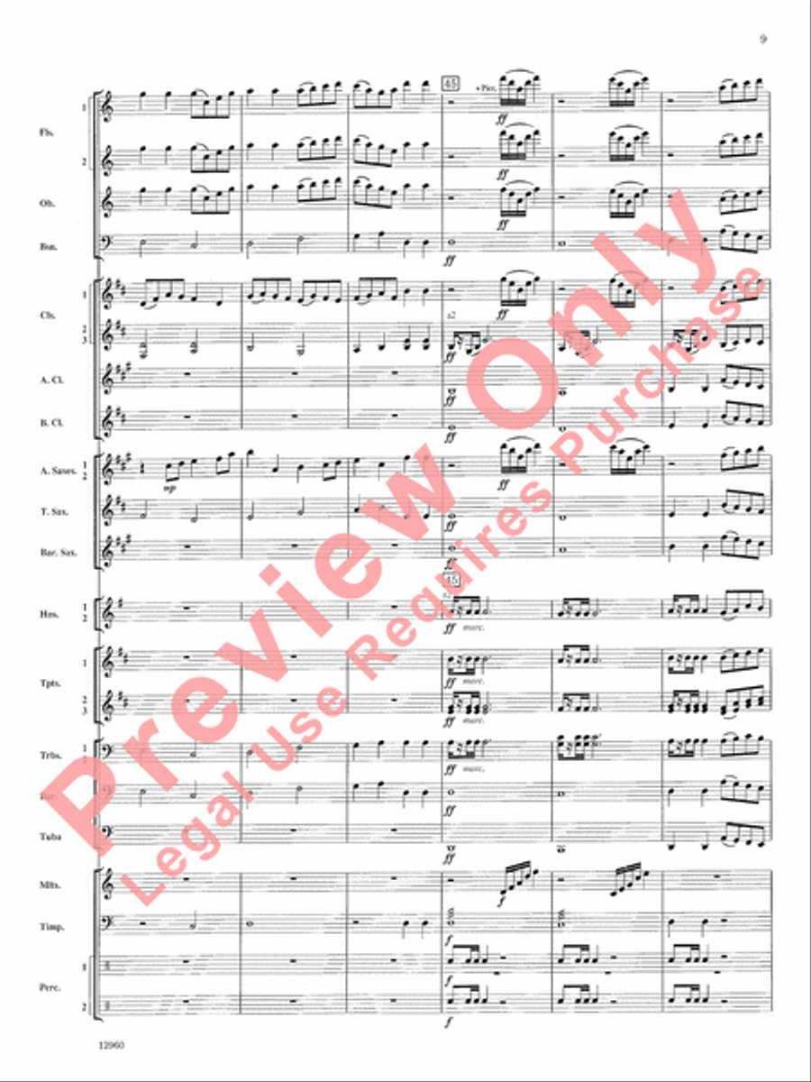 Sailing Songs Concert Band scores gallery preview page 10