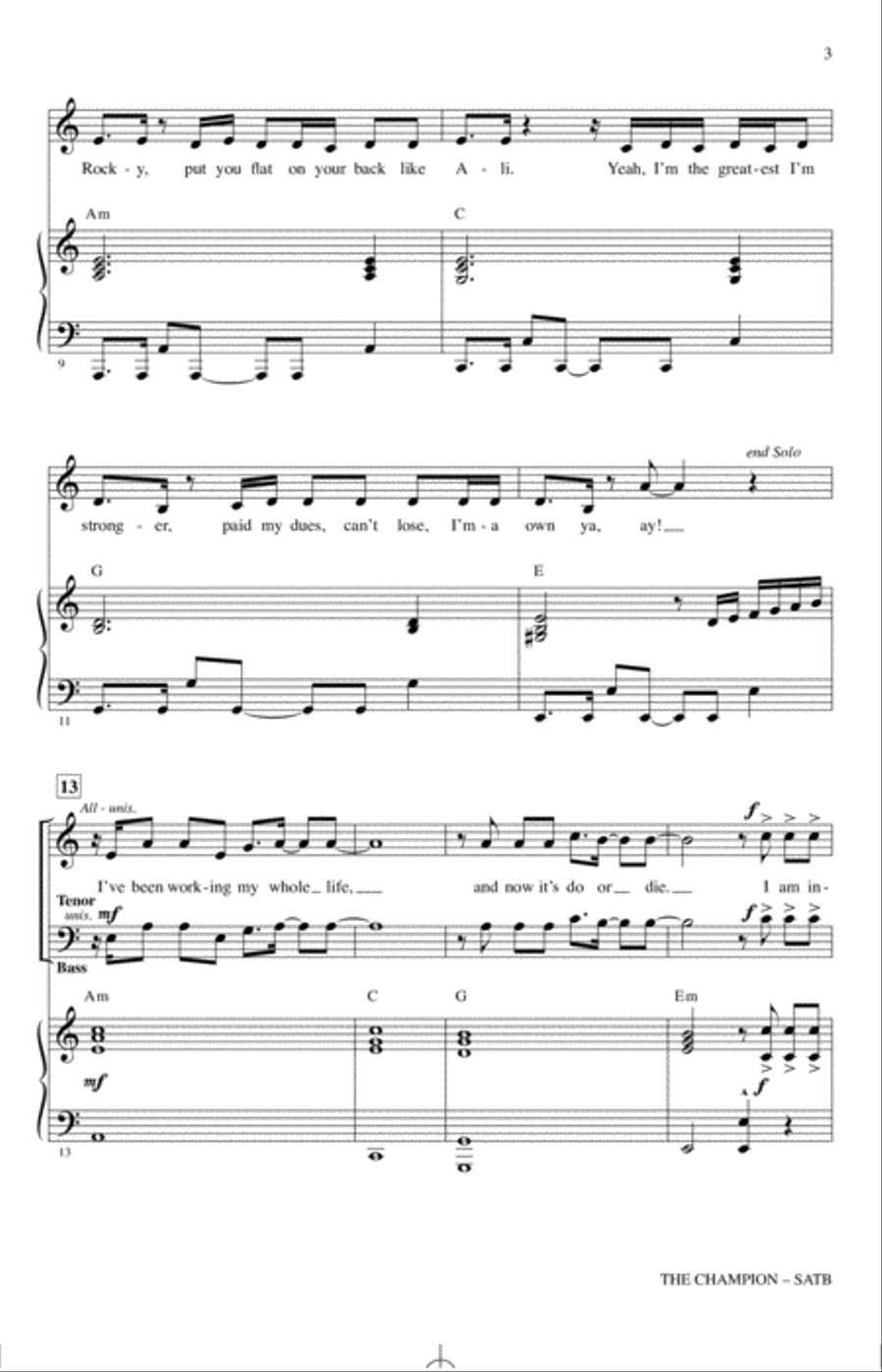 The Champion (feat. Ludacris) (arr. Mac Huff) 4-Part scores gallery preview page 2