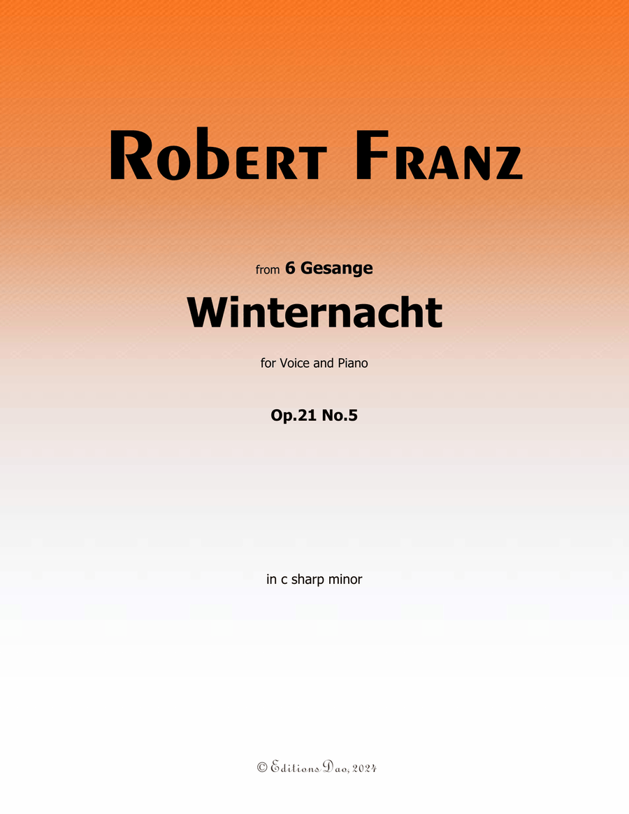 Winternacht, by Robert Franz, in c sharp minor Voice scores gallery preview page 1