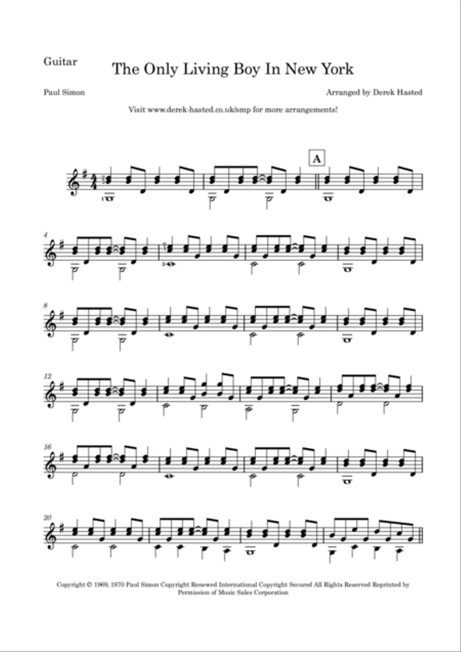 The Only Living Boy In New York B-Flat Clarinet scores gallery preview page 6