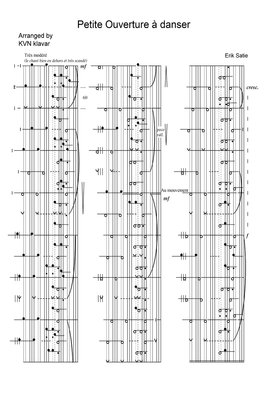 Petite Ouverture a Danser Piano Solo scores gallery preview page 1