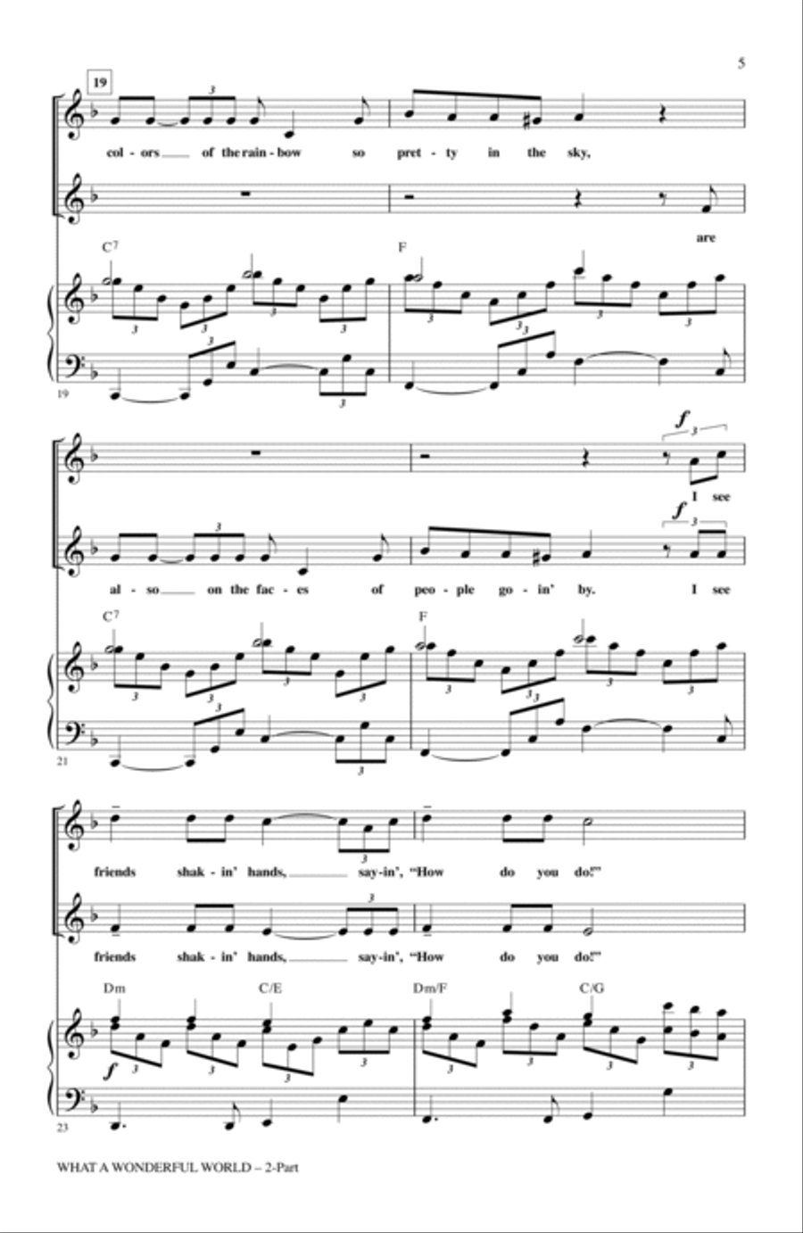 What A Wonderful World (arr. Mark Brymer) 2-Part scores gallery preview page 4