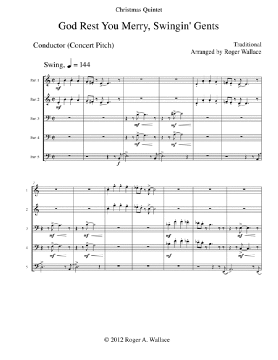 God Rest You Merry, Gentlemen (Brass Quintet) Brass Quintet scores gallery preview page 2