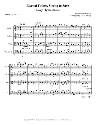 Eternal Father, Strong to Save - Navy Hymn (Melita) - String Quartet