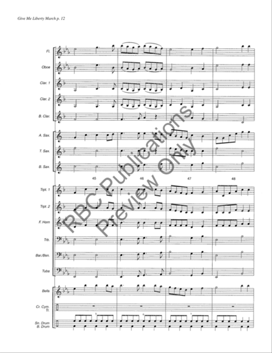 Give Me Liberty March Give Me Liberty March Concert Band scores gallery preview page 15