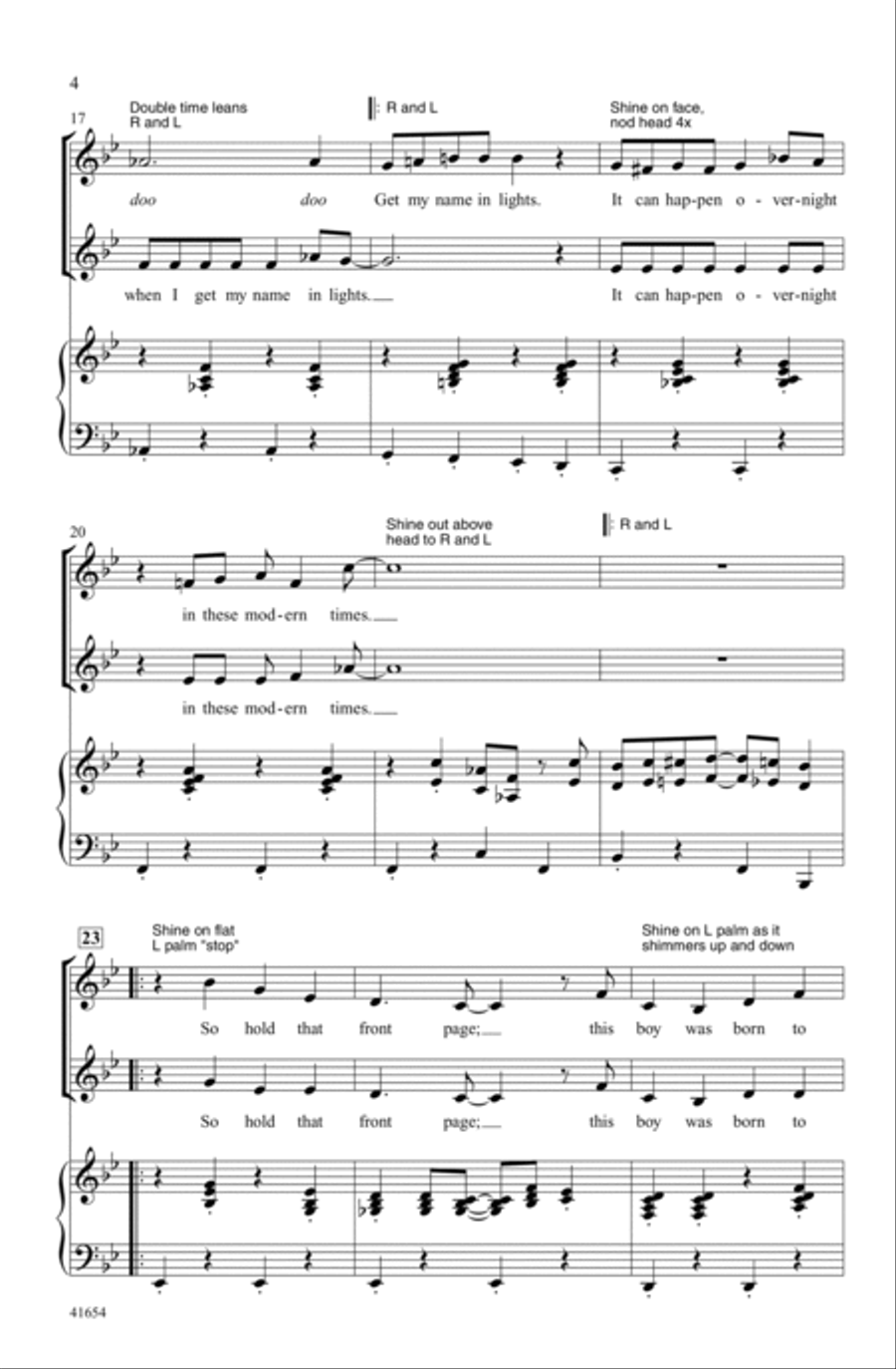 When I Get My Name in Lights Choir scores gallery preview page 3
