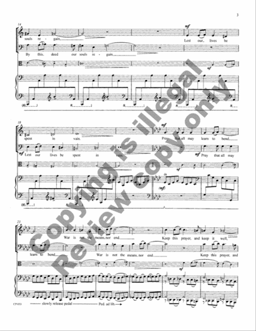 A Prayer 4-Part scores gallery preview page 3