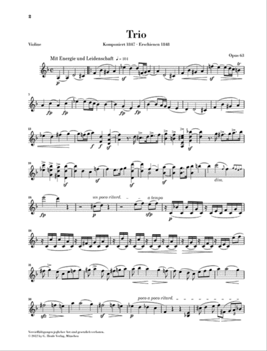 Robert Schumann – Works for Piano Trio Piano Trio scores gallery preview page 6