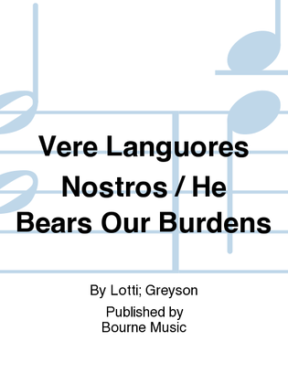 Book cover for Vere Languores Nostros / He Bears Our Burdens