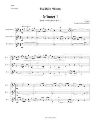 Two Bach Minuets for Clarinet Trio (from French Suite No. 1)