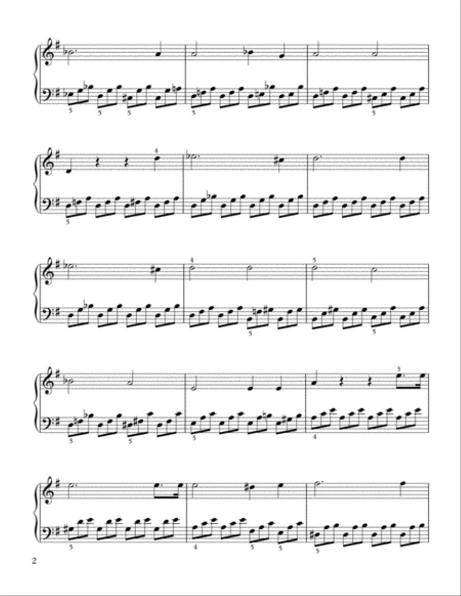 Moonlight Sonata Easy Piano scores gallery preview page 2
