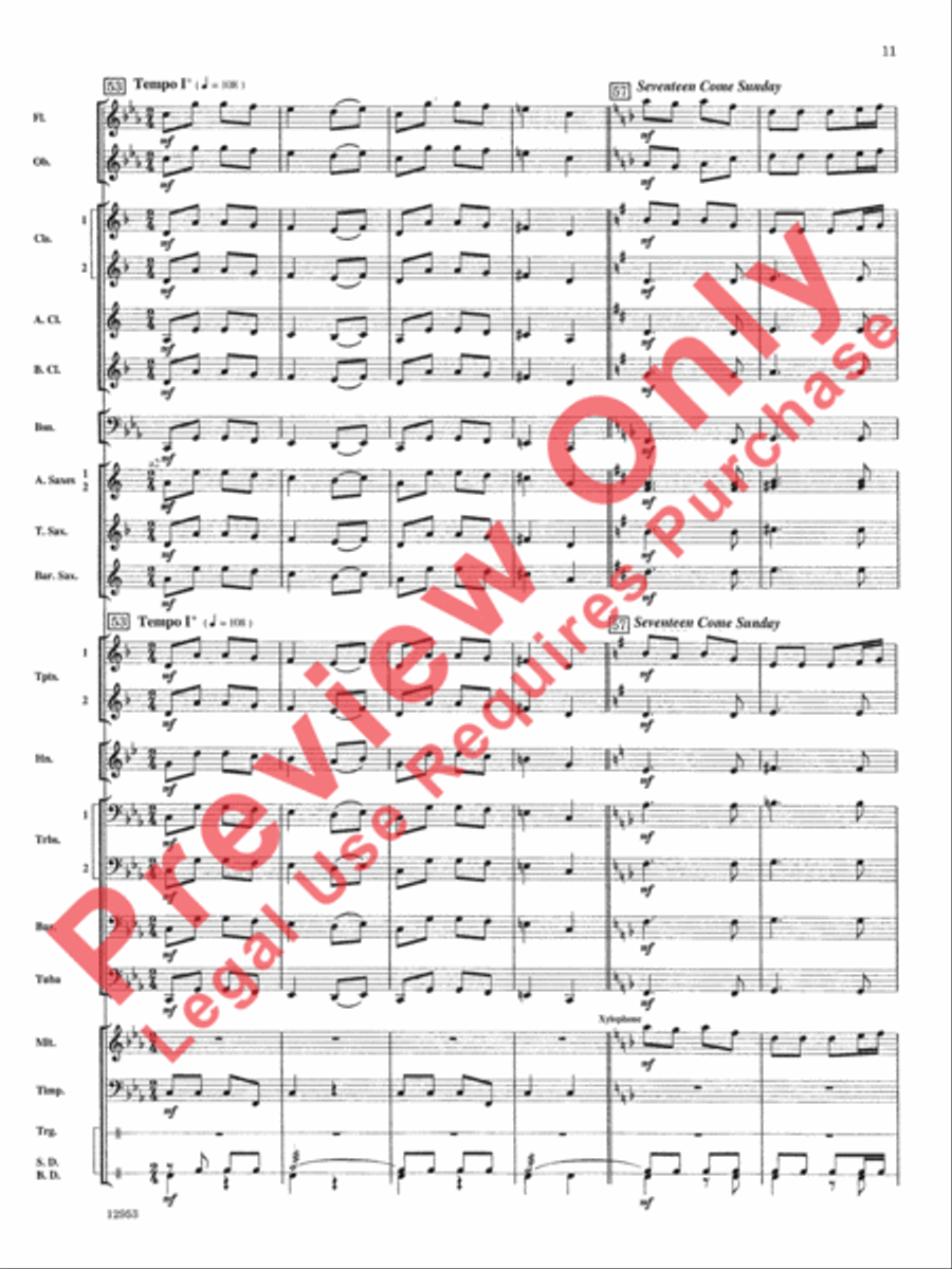 English Folk-Song Fantasy Concert Band scores gallery preview page 12
