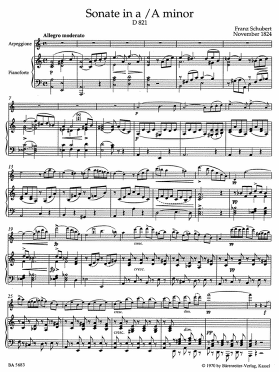Sonata In A Minor For Viola And Piano, D 821