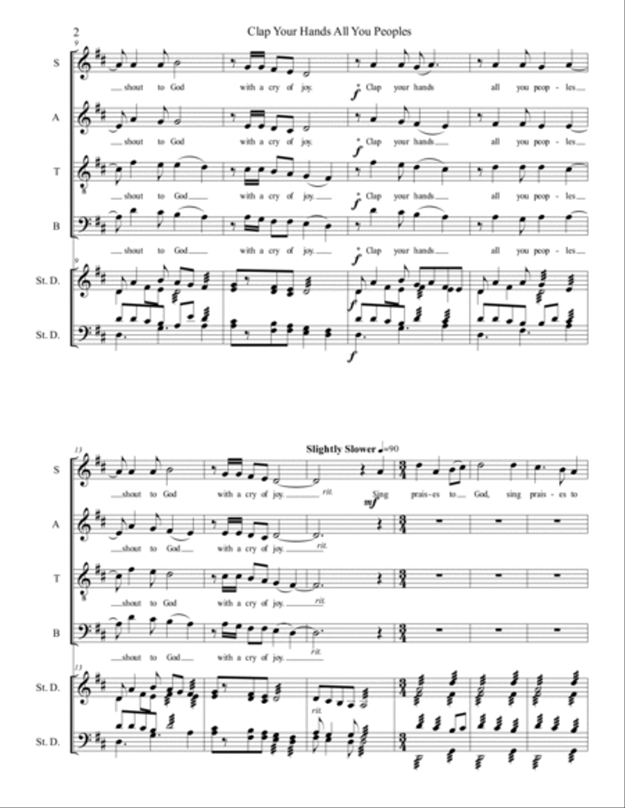 Clap Your Hands 4-Part scores gallery preview page 3