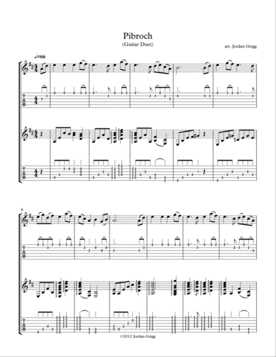 Pibroch (Guitar Duet) Pibroch (Guitar Duet) Guitar scores gallery preview page 1