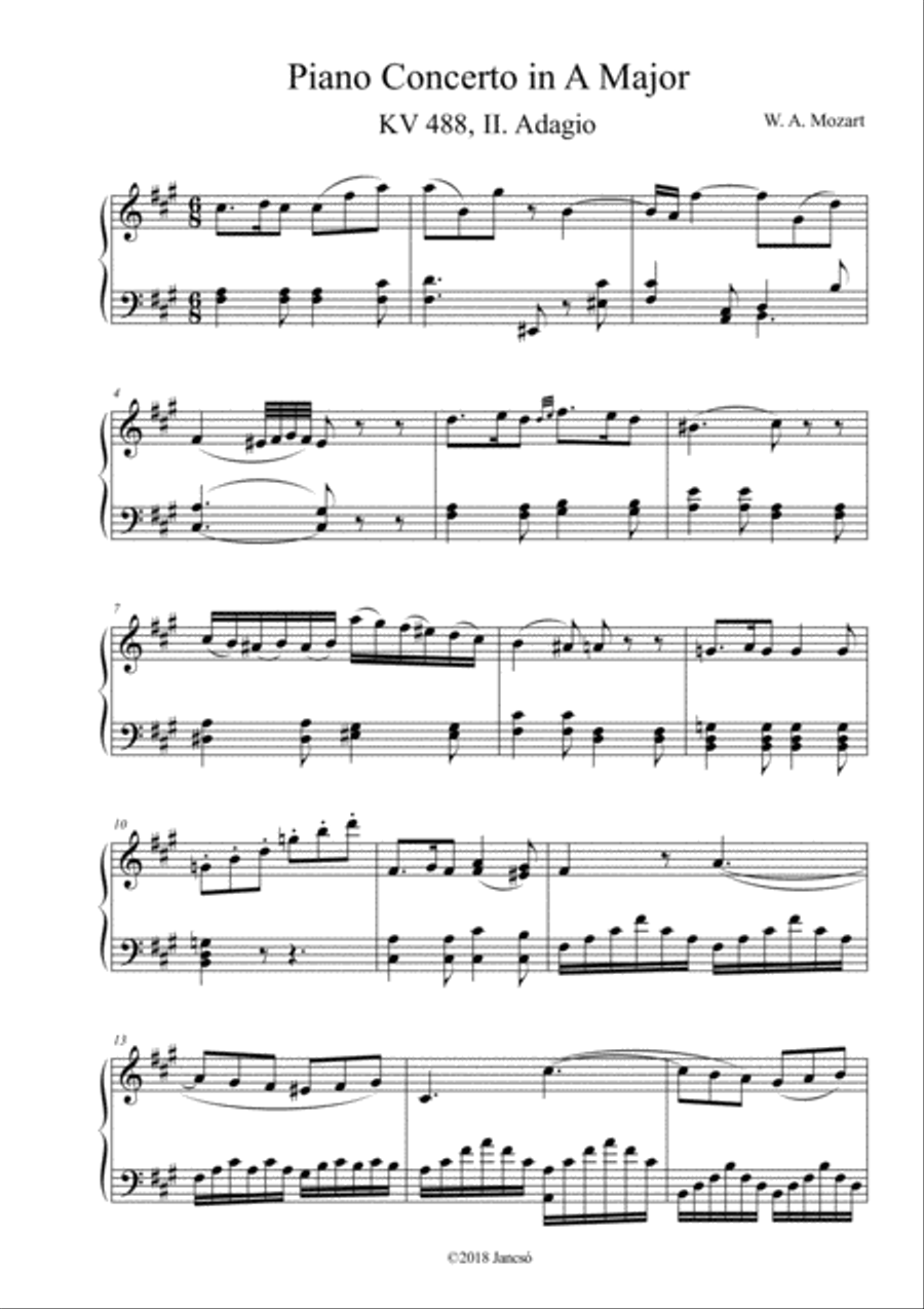 Piano Concerto No. 23 in A Major 