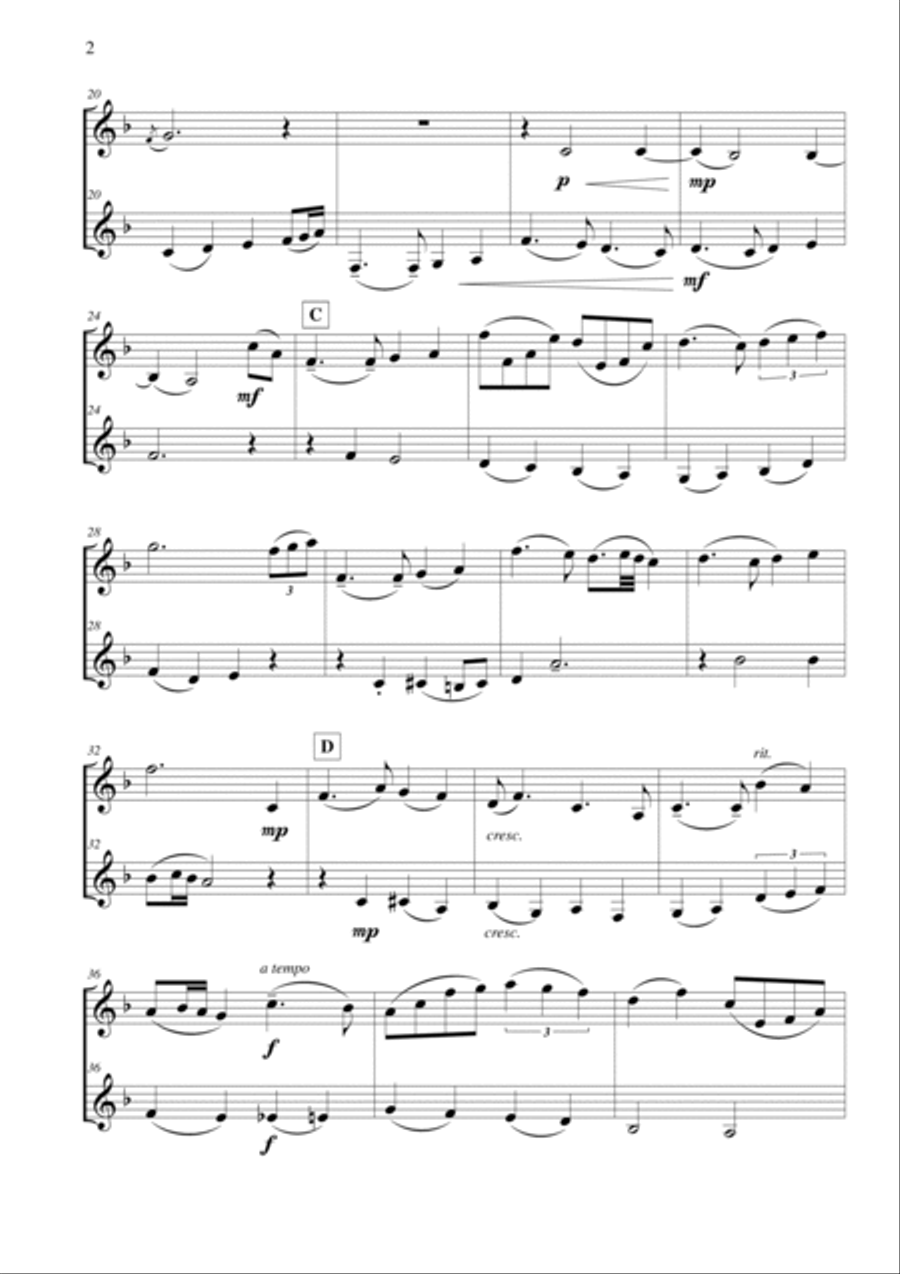My Love is like a Red, Red Rose Clarinet Duet scores gallery preview page 3