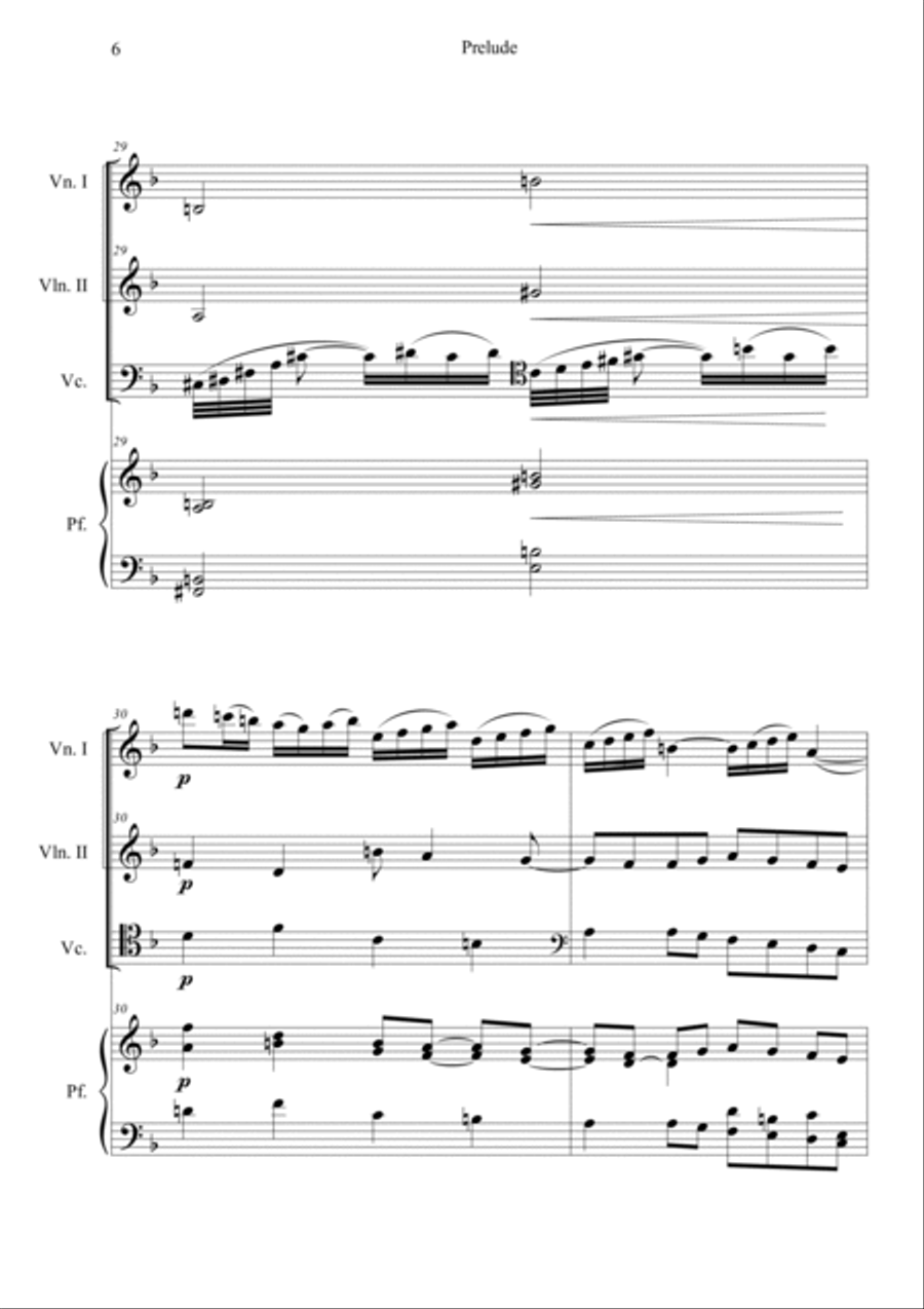 Prelude from Bergamasuqe Suite Piano Quartet scores gallery preview page 6